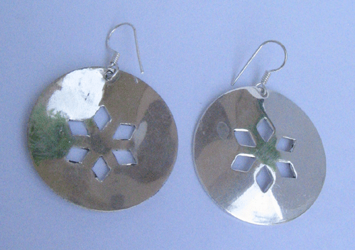 Silver plated oxidised earring