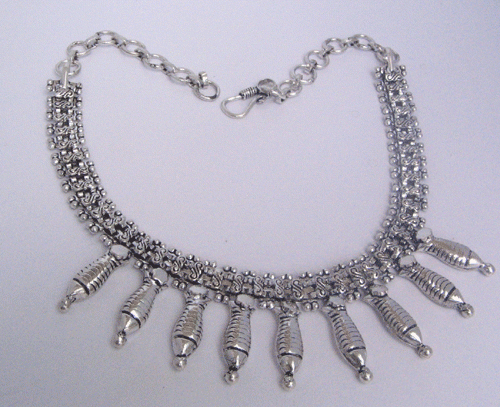 Silver plated oxidised Necklace