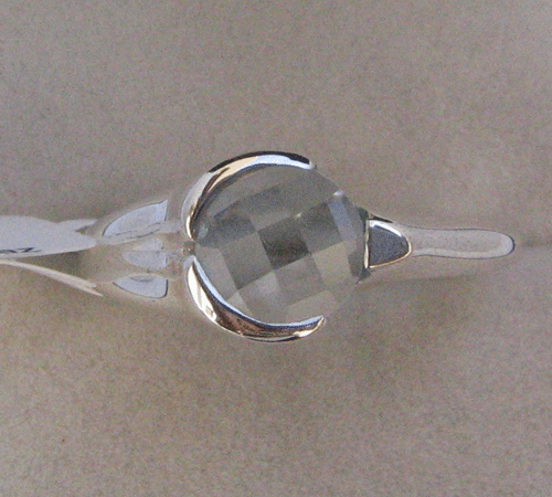 Checker Cut Silver Ring