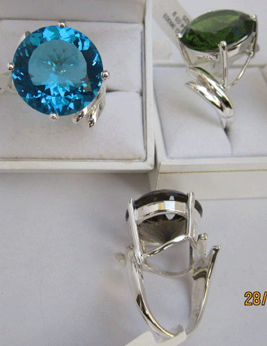 Synthetic Blue Topaz Silver Ring