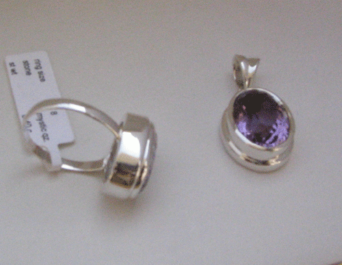 Silver Set With Amethyst