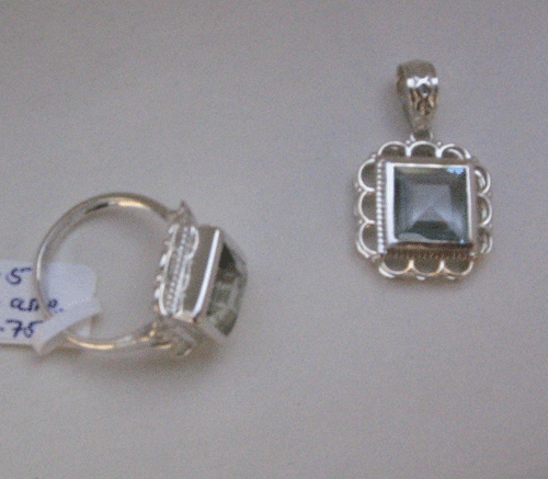 Silver Set With Blue Topaz