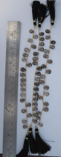 Smoky Quartz Almond faceted beads
