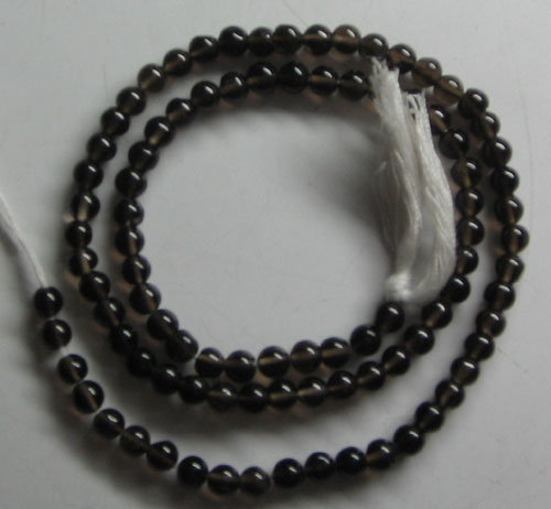 Smoky quartz plain round beads 4mm