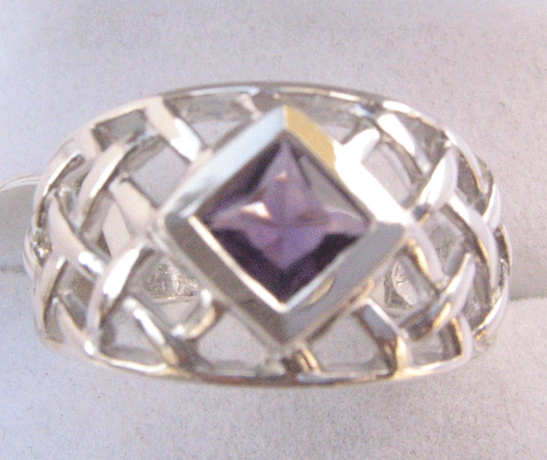 Square Net Silver Ring