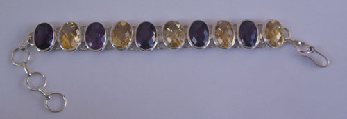 Sterling Silver Bracelet with 14x10 oval cut