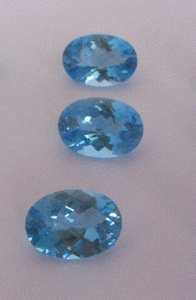 Swiss Blue Topaz Oval Checker faceted