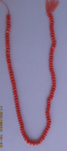 Synthetic Red coral rhondelle gem beads