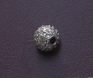 White gold diamond bead