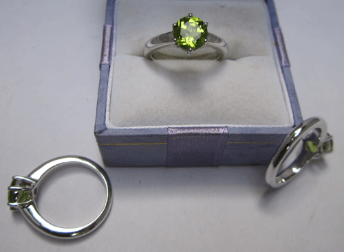 White Gold Ring With Peridot