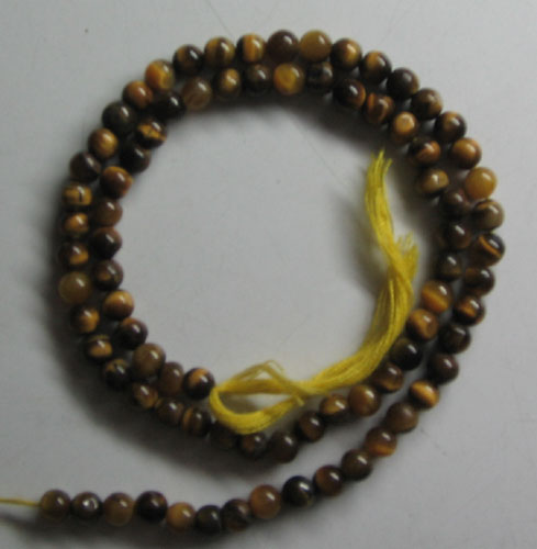 Yellow tiger eye plain round beads 4mm